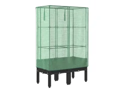 Canteiro/jardineira elevada com cobertura em imitação de rattan 80 x 40 x 140 cm preta 02_0038792