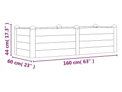 Canteiro/jardineira elevada para flores e plantas terraço jardim 160 x 60 x 44 cm madeira maciça de acácia marrom 02_0039381