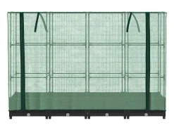 Canteiro/jardineira elevada com cobertura em imitação de rattan 160 x 40 x 123 cm preta 02_0038747