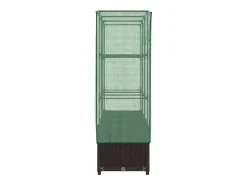 Canteiro/jardineira elevada com cobertura em imitação de rattan 120 x 40 x 138 cm marrom 02_0038739