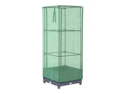 Canteiro/jardineira elevada com cobertura em imitação de rattan 40 x 40 x 123 cm Azul/Cinza 02_0038771
