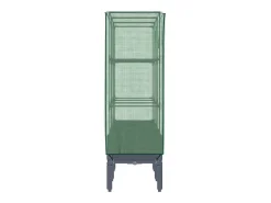 Canteiro/jardineira elevada com cobertura em imitação de rattan 120 x 40 x 140 cm azul/cinza 02_0038745