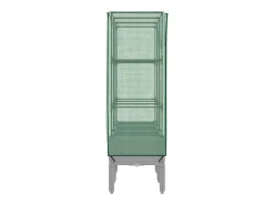 Canteiro/jardineira elevada com cobertura em imitação de rattan 120 x 40 x 140 cm cinza claro 02_0038744