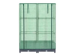 Canteiro/jardineira elevada com cobertura em imitação de rattan 80 x 40 x 123 cm azul/cinza 02_0038786