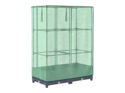 Canteiro/jardineira elevada com cobertura em imitação de rattan 80 x 40 x 123 cm azul/cinza 02_0038786