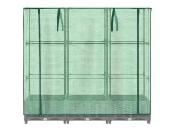 Canteiro/jardineira elevada com cobertura em imitação de rattan 120 x 40 x 123 cm cinza claro 02_0038736