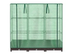 Canteiro/jardineira elevada com cobertura em imitação de rattan 120 x 40 x 123 cm marrom 02_0038733