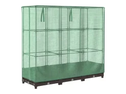 Canteiro/jardineira elevada com cobertura em imitação de rattan 120 x 40 x 123 cm marrom 02_0038733