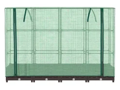 Canteiro/jardineira elevada com cobertura em imitação de rattan 160 x 40 x 123 cm marrom 02_0038751