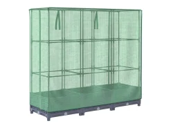Canteiro/jardineira elevada com cobertura em imitação de rattan 120 x 40 x 123 cm Azul/Cinza 02_0038732