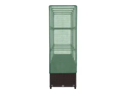 Canteiro/jardineira elevada com cobertura em imitação de rattan 160 x 40 x 138 cm marrom 02_0038755