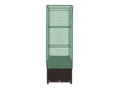 Canteiro/jardineira elevada com cobertura em imitação de rattan 80 x 40 x 138 cm marrom 02_0038789