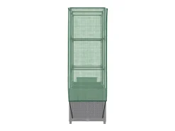 Canteiro/jardineira elevada com cobertura em imitação de rattan 80 x 40 x 138 cm cinza claro 02_0038788