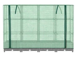 Canteiro/jardineira elevada com cobertura em imitação de rattan 160 x 40 x 123 cm cinza claro 02_0038749