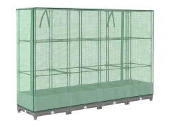 Canteiro/jardineira elevada com cobertura em imitação de rattan 160 x 40 x 123 cm cinza claro 02_0038749