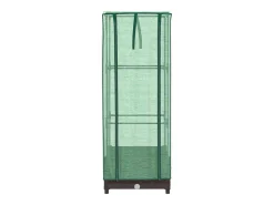 Canteiro/jardineira elevada com cobertura em imitação de rattan 40 x 40 x 123 cm marrom 02_0038768