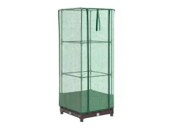 Canteiro/jardineira elevada com cobertura em imitação de rattan 40 x 40 x 123 cm marrom 02_0038768