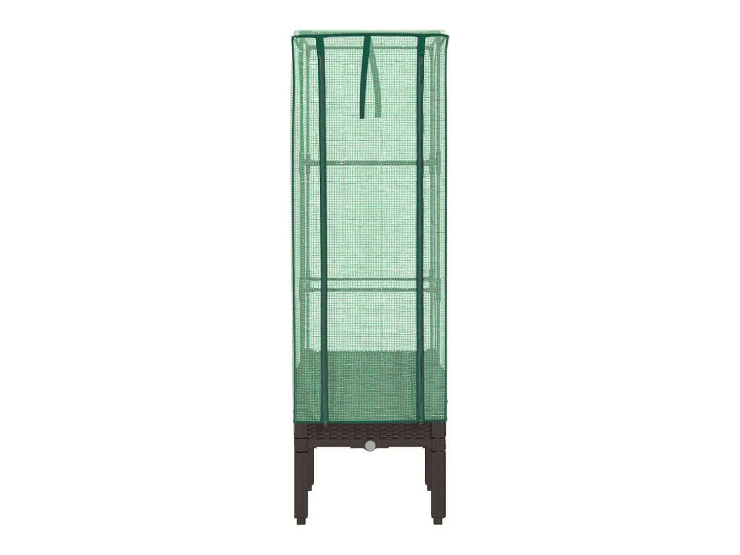 Canteiro/jardineira elevada com cobertura em imitação de rattan 40 x 40 x 140 cm marrom 02_0038777