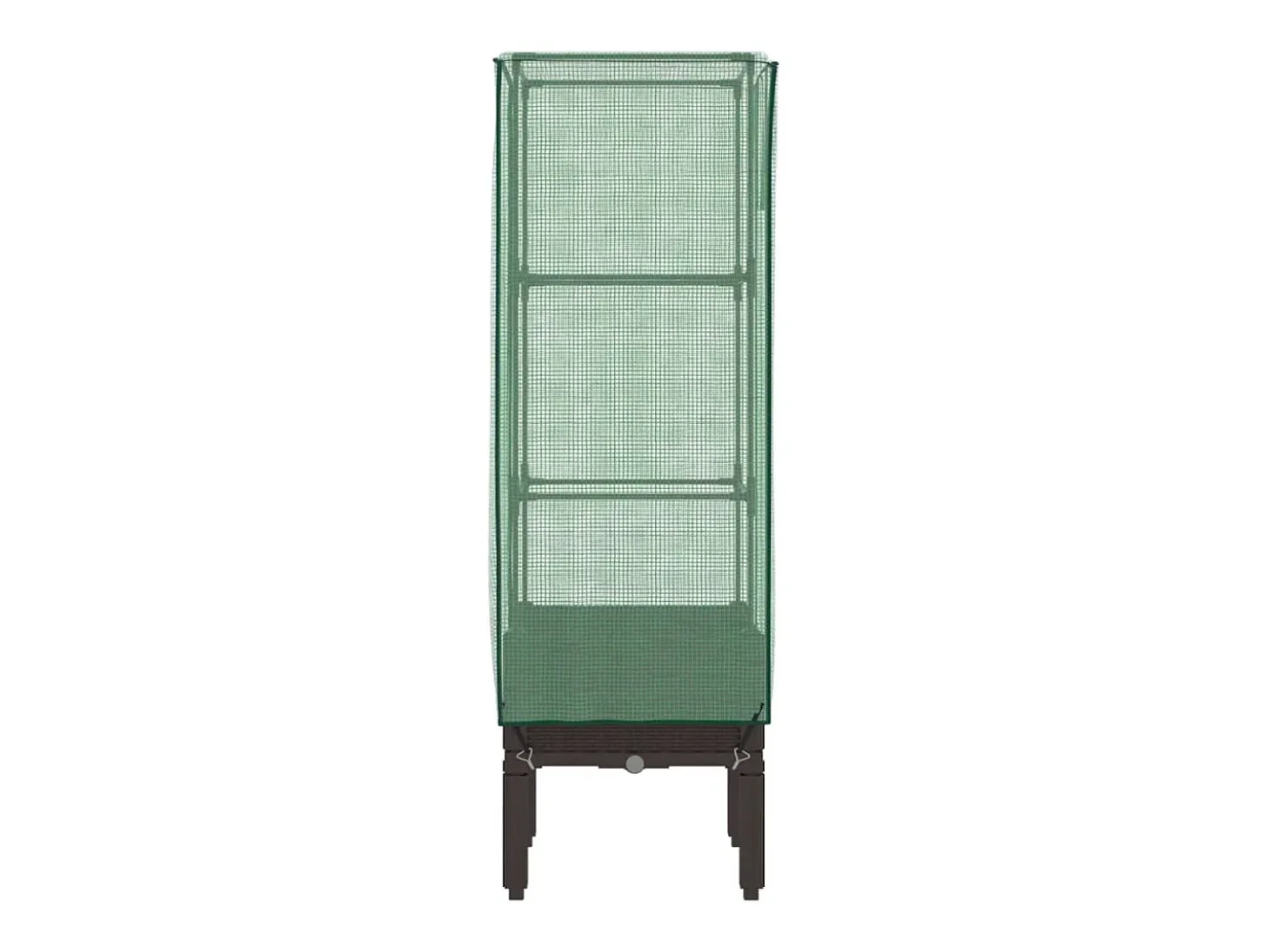 Canteiro/jardineira elevada com cobertura em imitação de rattan 40 x 40 x 140 cm marrom 02_0038777