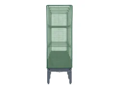 Canteiro/jardineira elevada com cobertura em imitação de rattan 160 x 40 x 140 cm azul/cinza 02_0038761