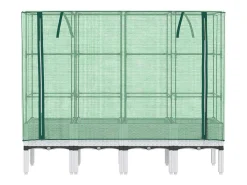 Canteiro/jardineira elevada com cobertura em imitação de rattan 160 x 40 x 140 cm branca 02_0038758