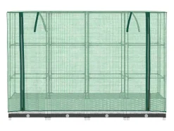 Canteiro/jardineira elevada com cobertura em imitação de rattan 160 x 40 x 123 cm branca 02_0038750