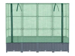 Canteiro/jardineira elevada com cobertura em imitação de rattan 160 x 40 x 138 cm Azul/Cinza 02_0038753