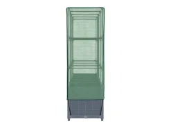 Canteiro/jardineira elevada com cobertura em imitação de rattan 160 x 40 x 138 cm Azul/Cinza 02_0038753