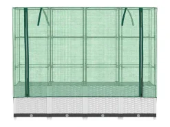 Canteiro/jardineira elevada com cobertura em imitação de rattan 160 x 40 x 138 cm branca 02_0038752