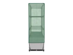 Canteiro/jardineira elevada com cobertura em imitação de rattan 160 x 40 x 138 cm branca 02_0038752