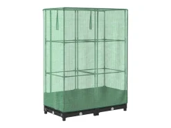 Canteiro/jardineira elevada com cobertura em imitação de rattan 80 x 40 x 123 cm preta 02_0038783