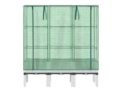 Canteiro/jardineira elevada com cobertura em imitação de rattan 120 x 40 x 140 cm branca 02_0038746