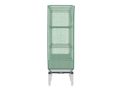 Canteiro/jardineira elevada com cobertura em imitação de rattan 120 x 40 x 140 cm branca 02_0038746