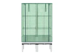 Canteiro/jardineira elevada com cobertura em imitação de rattan 80 x 40 x 140 cm branca 02_0038795