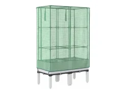 Canteiro/jardineira elevada com cobertura em imitação de rattan 80 x 40 x 140 cm branca 02_0038795