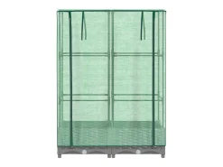 Canteiro/jardineira elevada com cobertura em imitação de rattan 80 x 40 x 123 cm cinza claro 02_0038784