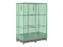 Canteiro/jardineira elevada com cobertura em imitação de rattan 80 x 40 x 123 cm cinza claro 02_0038784