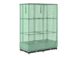 Canteiro/jardineira elevada com cobertura em imitação de rattan 80 x 40 x 123 cm branca 02_0038785