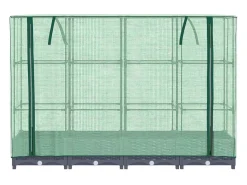 Canteiro/jardineira elevada com cobertura em imitação de rattan 160 x 40 x 123 cm Azul/Cinza 02_0038748