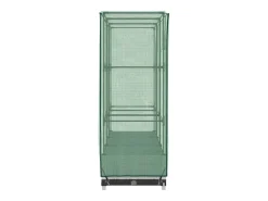 Canteiro/jardineira elevada com cobertura em imitação de rattan 120 x 40 x 123 cm branca 02_0038734