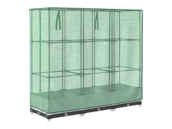 Canteiro/jardineira elevada com cobertura em imitação de rattan 120 x 40 x 123 cm branca 02_0038734