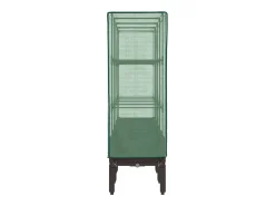 Canteiro/jardineira elevada com cobertura em imitação de rattan 160 x 40 x 140 cm marrom 02_0038757