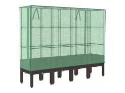 Canteiro/jardineira elevada com cobertura em imitação de rattan 160 x 40 x 140 cm marrom 02_0038757
