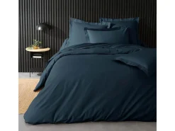 Capa de Almofada "Percaline" 85x185cm Azul Noite em Algodão Percal Certificado Oeko-Tex