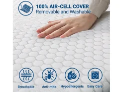Capa de colchão duplo em espuma viscoelástica XXL| Protectores de colchão 6 cm | Capa de colchão amovível | Antibacteriano e antifúngico | 190 x 205