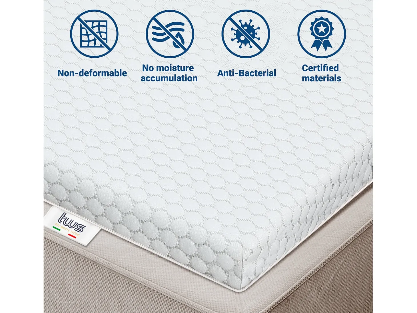 Capa de colchão duplo em espuma viscoelástica XXL| Protectores de colchão 6 cm | Capa de colchão amovível | Antibacteriano e antifúngico | 190 x 205
