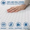 Capa de colchão duplo em espuma viscoelástica | Protectores de colchão 6 cm | Capa de colchão amovível | Antibacteriano e antifúngico | 145 x 190