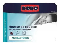 Capa de edredão antibacteriana 140x200 cm em algodão 57 fios, lisa, fabricada e tingida em França