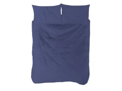 Capa de edredom Liso Azul cama 120 cm - 200x200 cm, algodão 200 fios