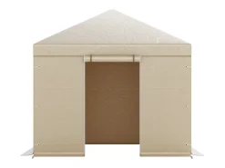 Capa de Gazebo Inverno SucceBuy, 3,05x3,05 m, Cobertura para Gazebo com Teto Rígido Todas as Estações, com Paredes Laterais, Janelas de Rede
